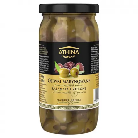 Оливки ATHINA 360 скл. Каламата з/к (Греція) И480
