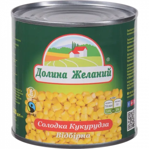 Конс Кукурудза Долина Бажань 320 г з/б