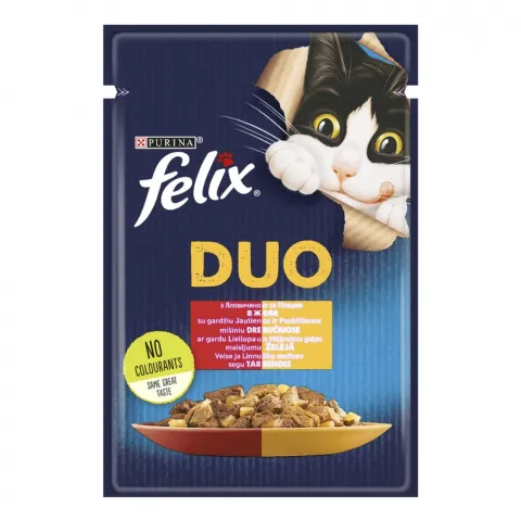 Корм д/котів Фелікс Duo 85 г пак. з яловичиною та птицею