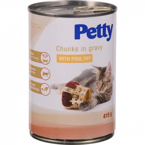 Корм д/котів Petty 415 г з/б з птицею (Польща)И214