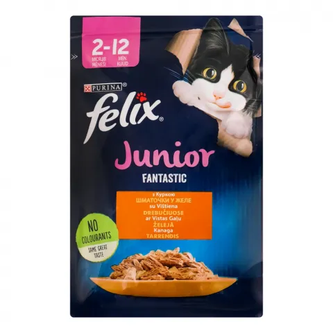 Корм д/кошенят Фелікс Фантастік 85 г пак. Курка