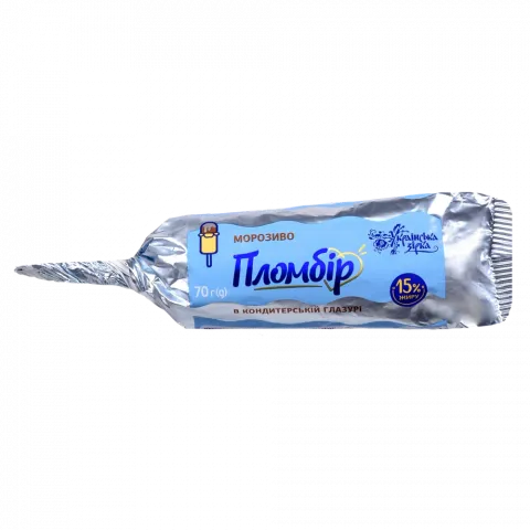 Морозиво Українська зірка 70 г Пломбір в конд. глазурі /фольга
