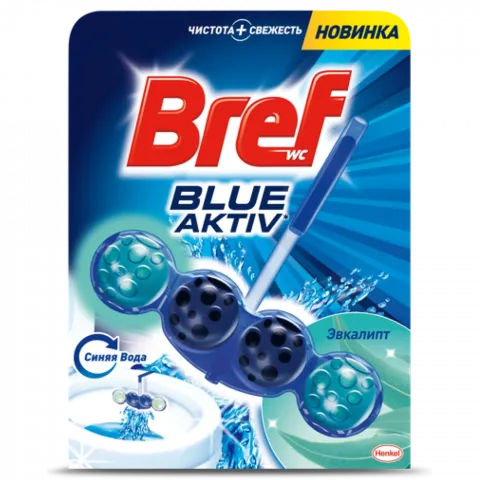 Освіж. д/унітазу Bref 50 г Актив Блакитна Вода свіж. Евкаліпту