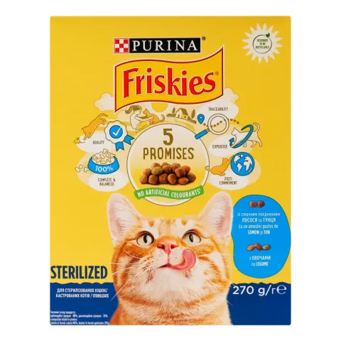 Корм д/котів стериліз. Фріскіс 270 г сух. з лососем