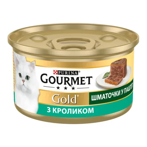 Корм д/котів Гурме Голд 85 г з/б шматоч. в паштеті з кроликом