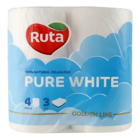Туал. папір Рута 4 шт. Pure White білий 3 шар.