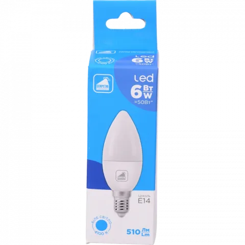 Лампа LED Секретні технології свічка біла 6 Вт E14 NEW