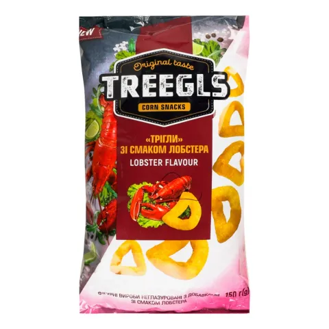 Кукурудзяні снеки Treegls 150 г зі смаком лобстера