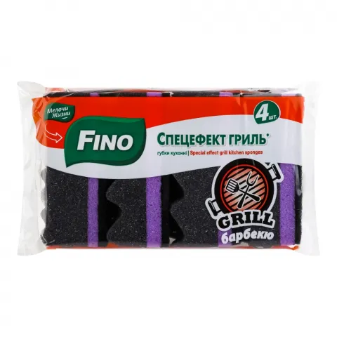 Губки кух.МЖ/FINO 4 шт. Спецефект Гриль Барбекю 0280/0609