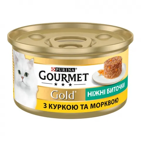 Корм д/котів Гурме Голд 85 г з/б Ніжні Биточки Курка