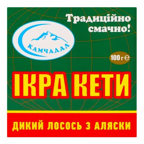 Ікра лососева зерниста 100 г з/б Камчадал Преміум Кета