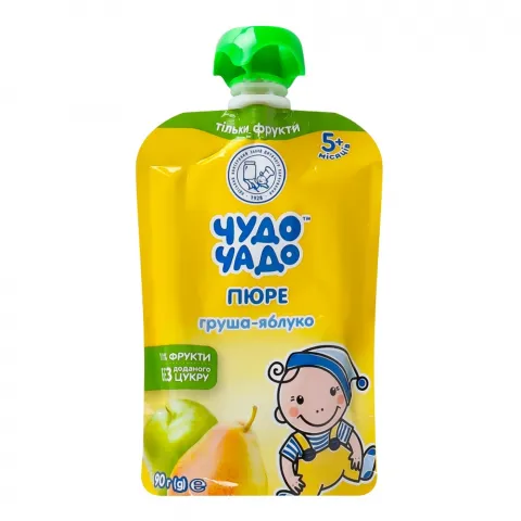 Пюре Чудо-Чадо 90 г д/пак. груша, яблуко без цукру