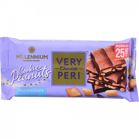 Шок Міленіум Very Peri 100 г з нач., печивом та арахісом Акція