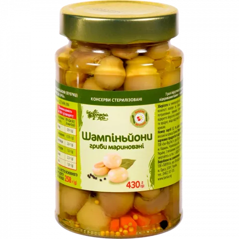 Гриби Українська Зірка Шампіньйони 430 г скл. твіст