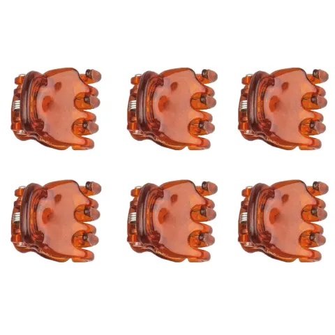 Зажим д/волосся Titania пластмасовий зубчатий мал. 6 шт. 1,5 см коричневий 7932