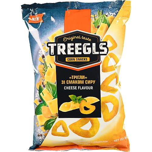 Снеки кукурудзяні Treegls 75г сир