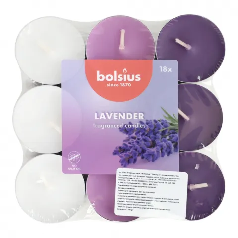 Свічки-таблетки Bolsius 3,5 г. 18 шт. True Scents, лаванда арт. 101826983477