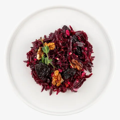 Салат з буряка з чорносливом та горіхами з олією Смуглянка ваг. Кулінар.