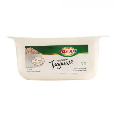Сир кисломолоч. Президент Творожна традиція 9 300 г