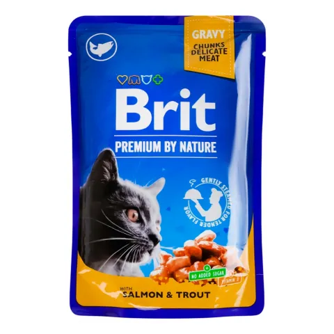 Корм д/котів Brit Premium Cat pouch 100 г пак. Лосось/Форель 100271