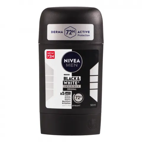 Дезодор Nivea 50 мл стік д/чол. антиперспірант чорне та біле Невидимий Original