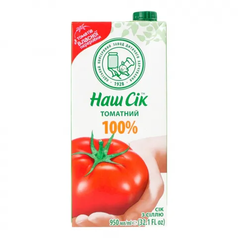 Сік Наш Сік 0,95 л т/п Томатний