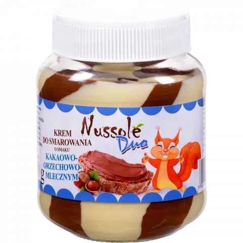 Паста Nussole 350 г DUO шоколадна з горіхово-молочним смаком (Польща)