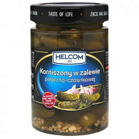 Конс Корнішони Helcom 327 мл перець/часник И977 (Індія)