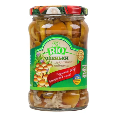 Гриби Pio Опеньки 250 г скл. марин. з овочами