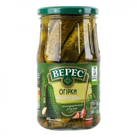Конс Огірки Верес 770 г скл. марин.
