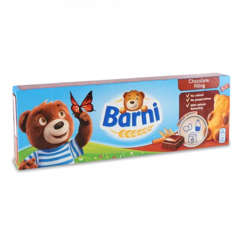 Бісквіт Барні 150 г з шок. начинкою