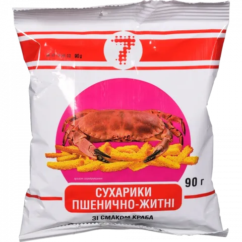 Сухарі 7` пшенично-житні 90 г зі смаком краба`