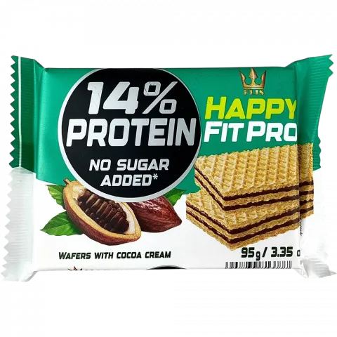 Вафлі FLIS 95 г FIT PRO без цукру протеїн 14 з какао (Польща)