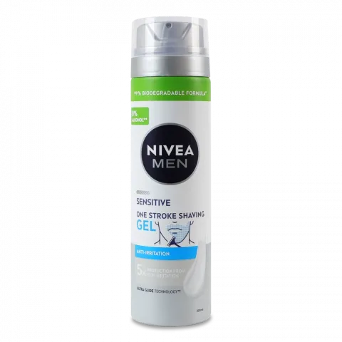 Гель д/гоління Nivea 200 мл д/чол. Одним рухом д/чутлив. шкіри 81739