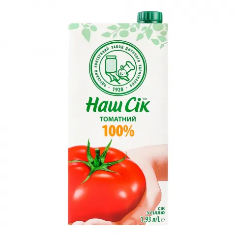 Сік Наш Сік 1,9 л т/п Томатний