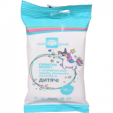 Серветки вологі Єврогруп 15 шт. Дитячі з екстр. календули