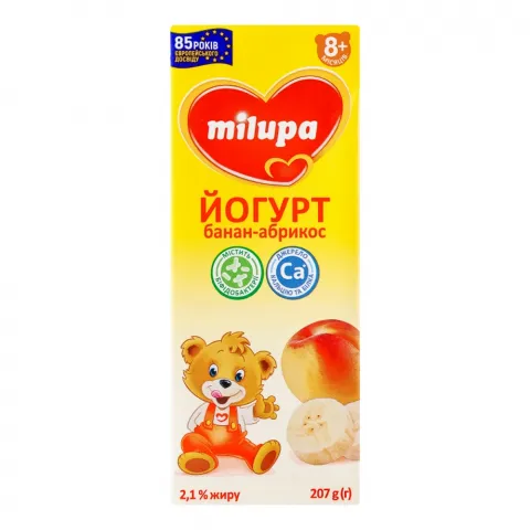 Біфідойогурт Мілупа 2,1 207 г Абрикос-банан