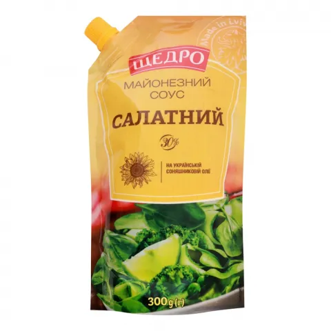 Майонезний соус Щедро 300 г д/пак. Салатний 30