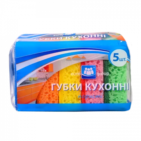 Губка кухонна Єврогруп 5 шт. великопориста