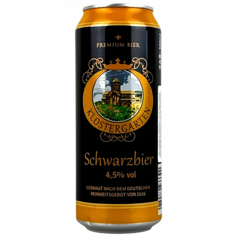 Пиво Klostergarten Schwarzbier 0,5 л з/б темне 4,5И390