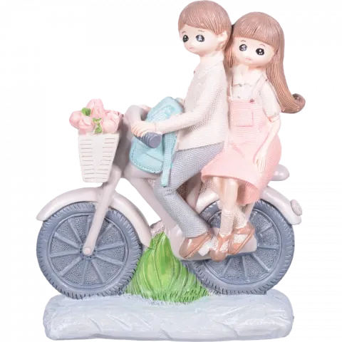 Сувенір-статуетка Дівчинка/хлопчик на велосипеді` 7081-K287 И754`