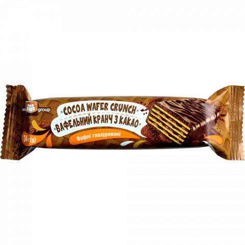 Вафлі Єврогруп 34 г Вафельний кранч з какао