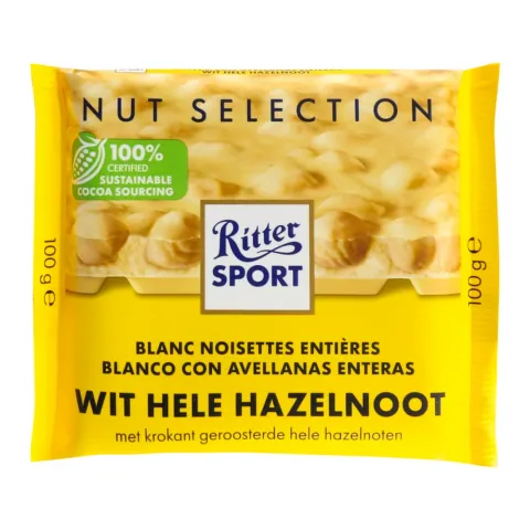 Шок Ріттер Спорт 100 г білий з цільн. горіхом (Німеччина)