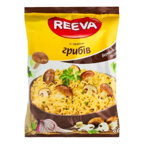 Вермішель Reeva 60 г зі смаком грибів