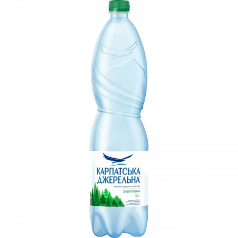 Вода Карпатська джерельна 1,5 л пл. сл./газ.