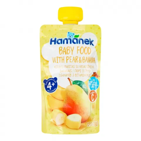 Пюре Hamanek 120 г д/пак. з грушею і бананом
