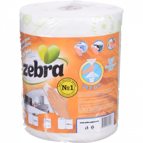 Рушники пап Zebra Decor 1рулон 135арк 31м 2шар И586 (Болг)