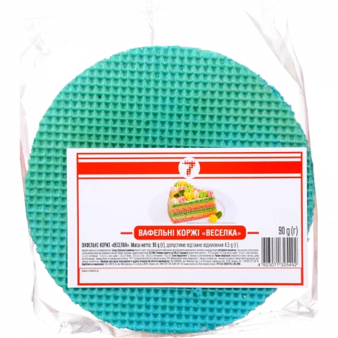 Коржі вафельні 7` 90 г Веселка`