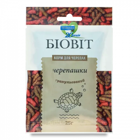 Корм Біовіт д/черепах 25 г Черепашки гранульований