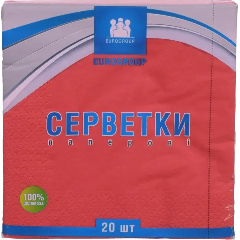Серветки Єврогруп 18/20 шт. 3333 червоні 785